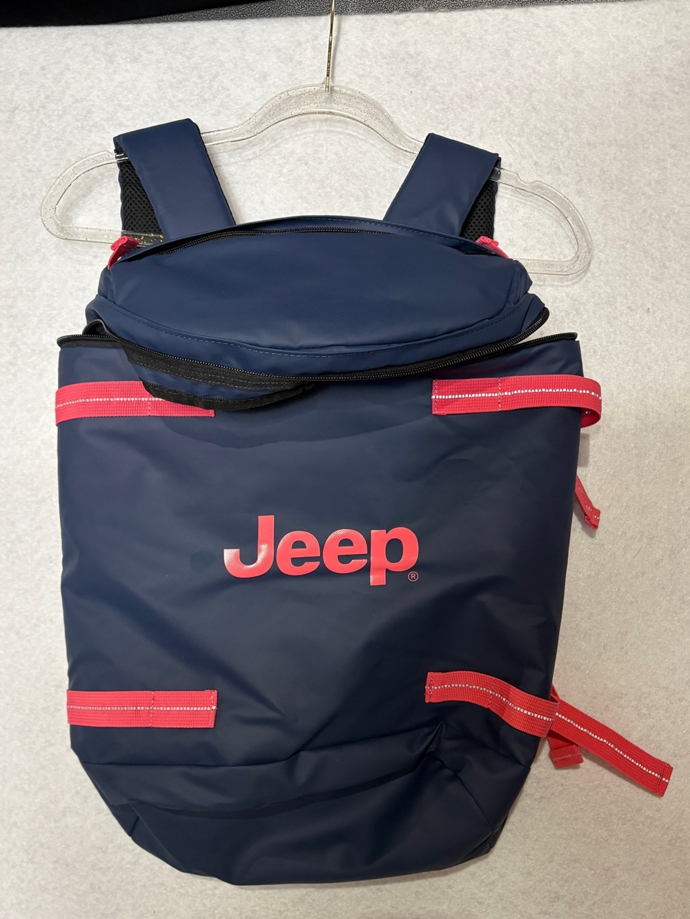 Jeep Navy Backpack with Red Accents